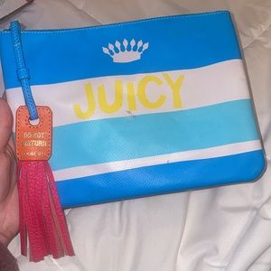 Vintage juicy contour Y2K wristlet/handbag with pink/orange tassel zipper pouch
